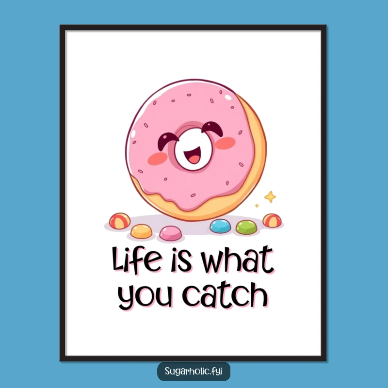 Free Printable Wall Art: Giggling Donut, fun downloadable art for kitchens!