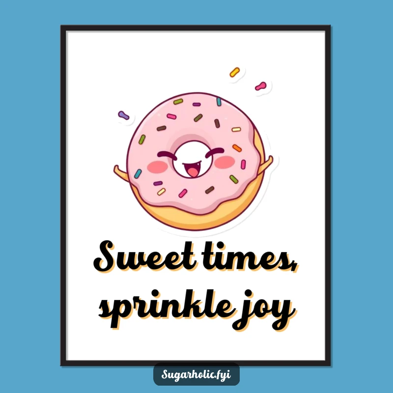 Funny Free Printable Wall Art: Donut's Juggling Sprinkles Art - Downloadable
