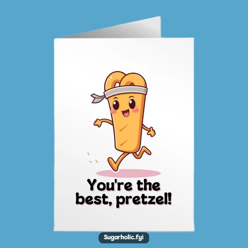 Free Printable Birthday Card: Running Pretzel Pace, Funny Downloadable Gift