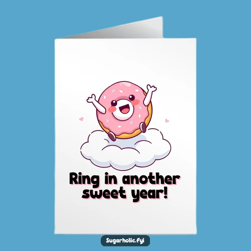 Free Printable Doughnut Cartwheel Birthday Card: Funny Downloadable Gift for Sweet Celebrations