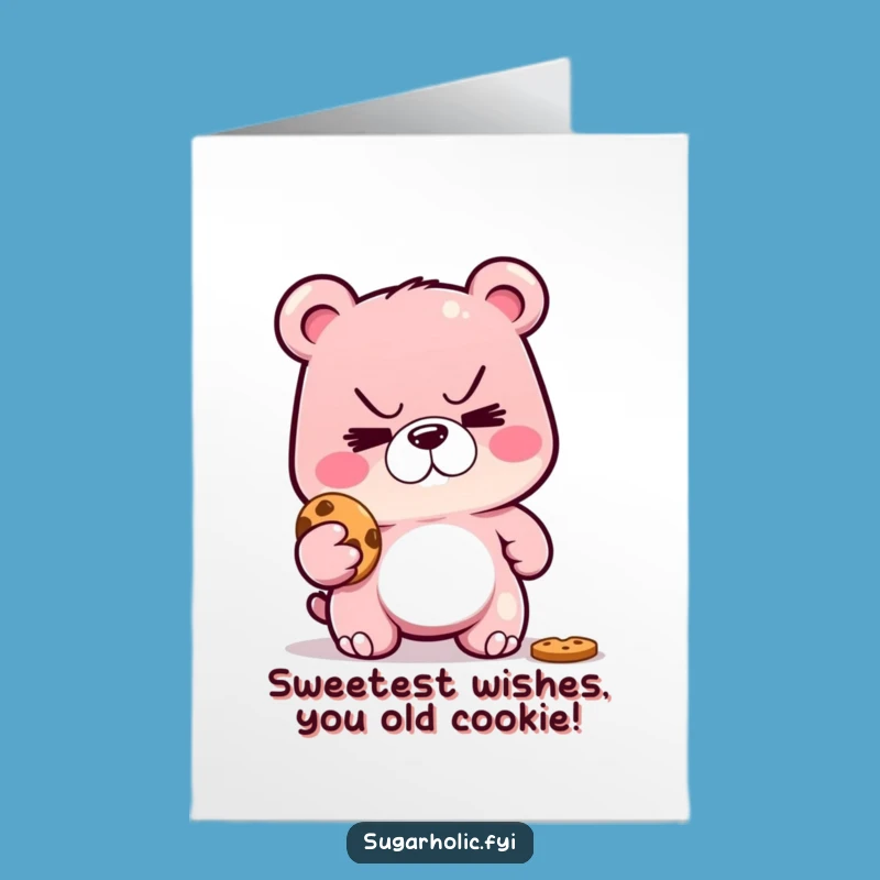 Free Printable Funny Birthday Card: Sly Gummy Bear Cookie Heist Cheating Gift