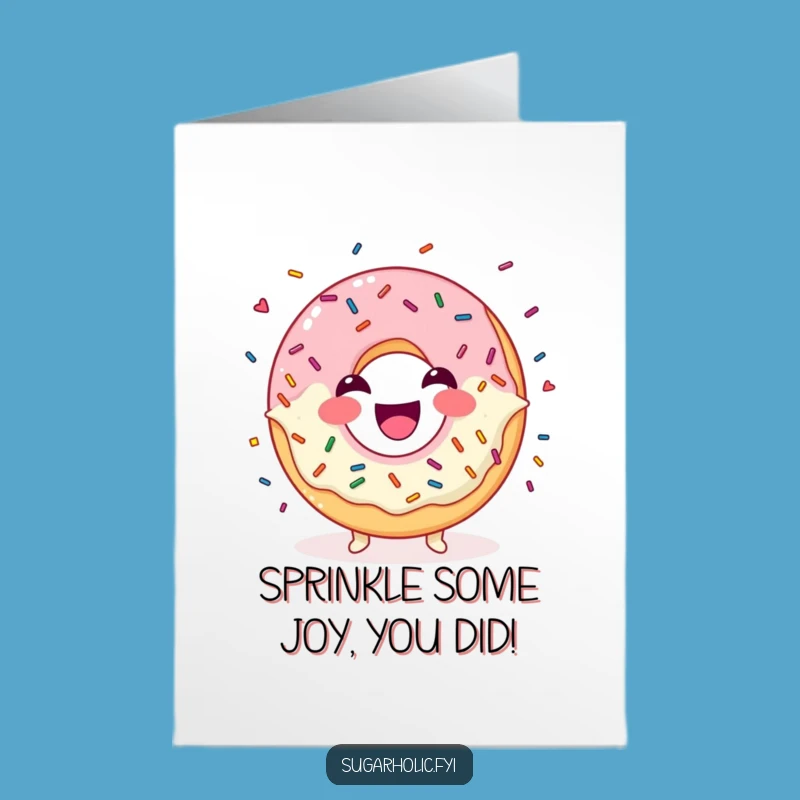 Free Printable Congrats Card: Donut Juggling Sprinkles of Success - Funny Downloadable