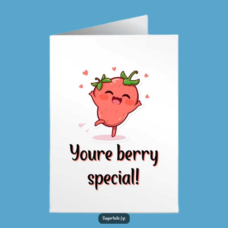Free Printable Congrats Card: Strawberry Cartwheel - Humorous Greeting