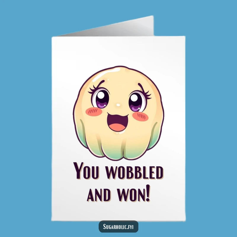 Free Printable Congrats Card: Wobbly Jelly Joy, Humorous Downloadable Greeting