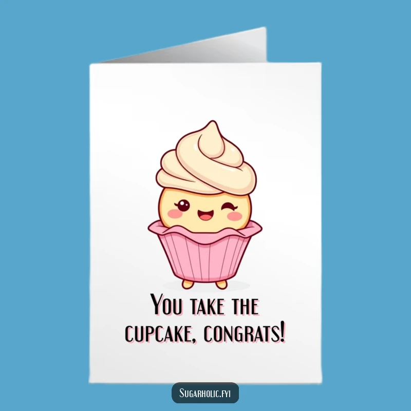 Free Printable Cupcake Congrats Card: Wiggle with Joy, Funny Downloadable Gift