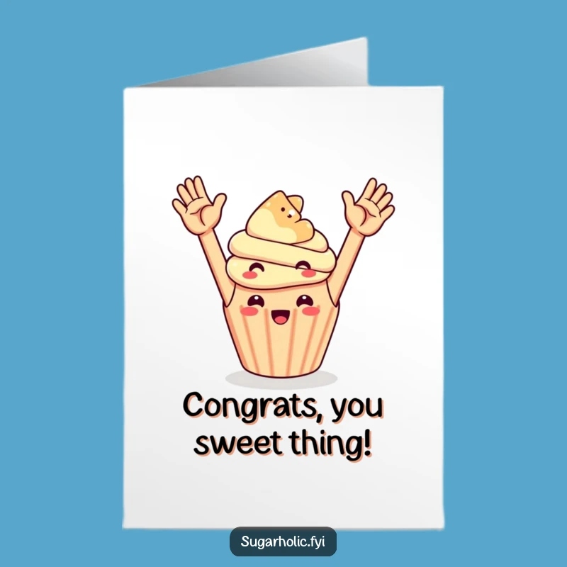 Free Printable Cupcake Gummy Bear Congrats Card Humor
