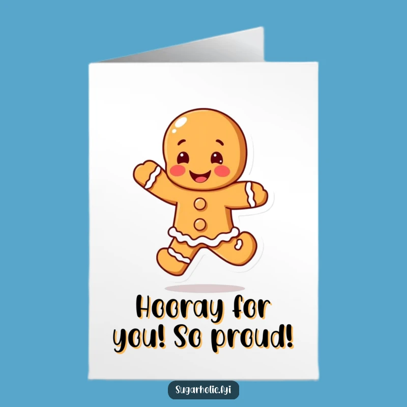 Free Printable Gingerbread Man Congrats Card: Happy Leap Downloadable Celebration