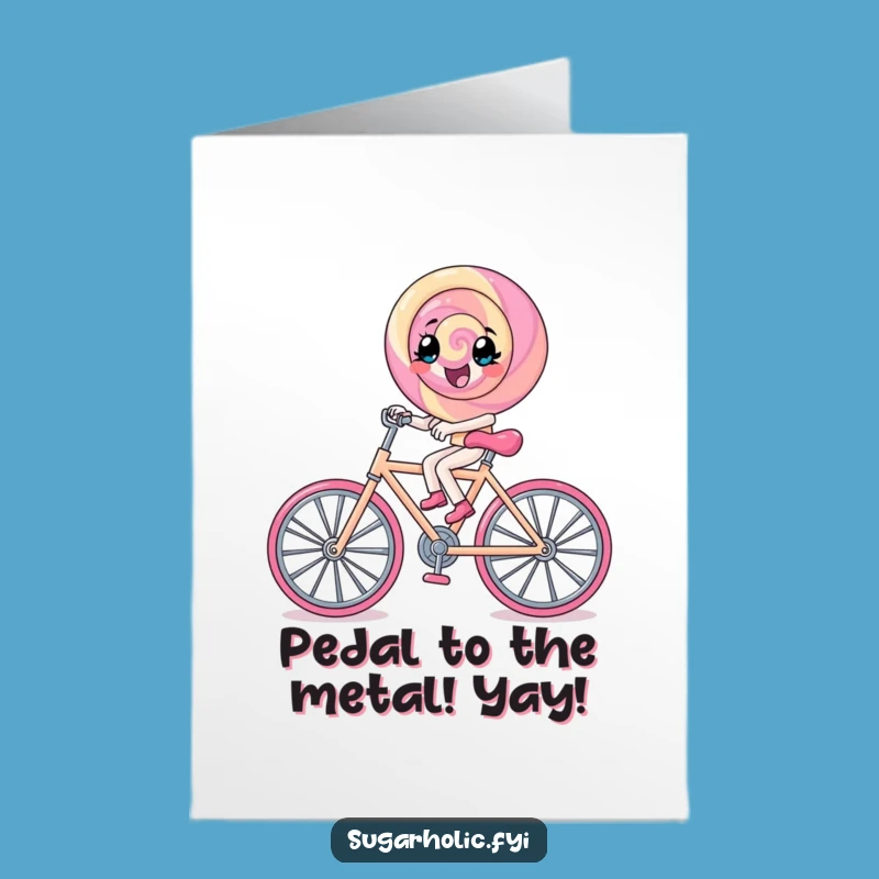 Free Printable Congrats Card: Lollipop's Sweet Ride, Downloadable Joyful Gift