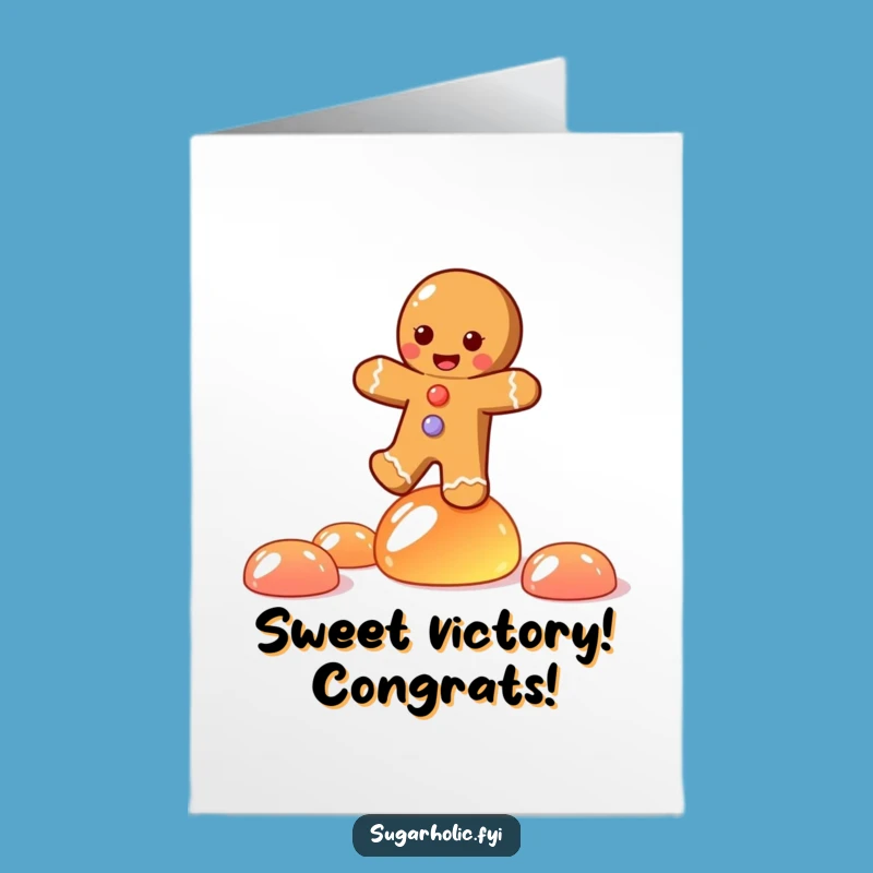 Printable Congrats Card: Gingerbread's Jelly Balance - Funny Free Download