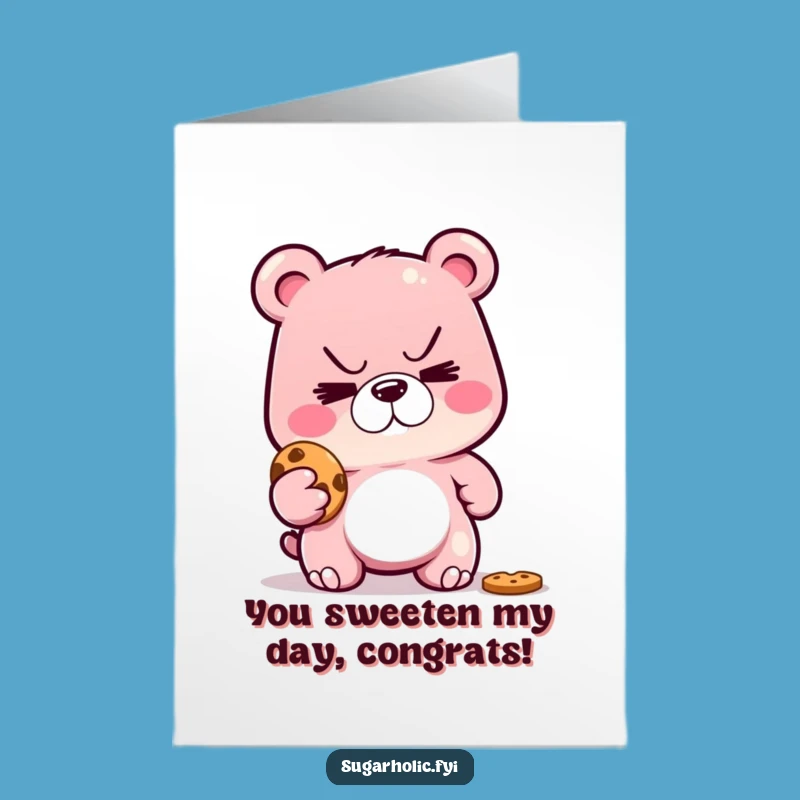 Free Printable Funny Congrats Card: Gummy Bear Cookie Thief Celebratory Downloadable Gift