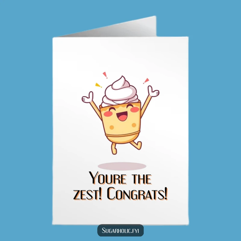 Free Printable Congrats Card: Pie Jump Celebration, Hilarious Downloadable Joy!