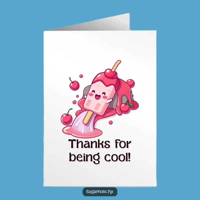 Free Printable Popsicle Thank You Card: Funny Downloadable Gift for Sweet Gratitude
