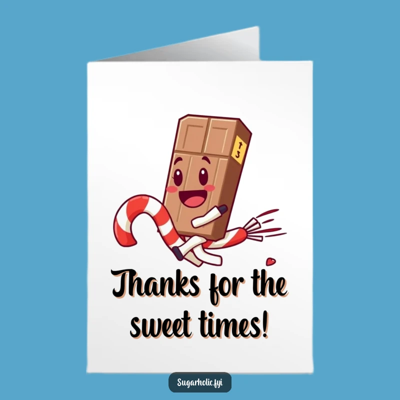 Free Printable Thank You Card: Chocolate's Sweet Escape, Downloadable Grateful Humor