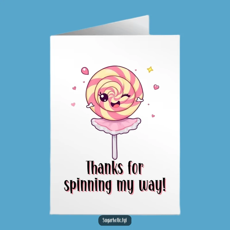 Free Printable Thank You Card: Dizzy Lollipop Ballerina, heartfelt downloadable gift!