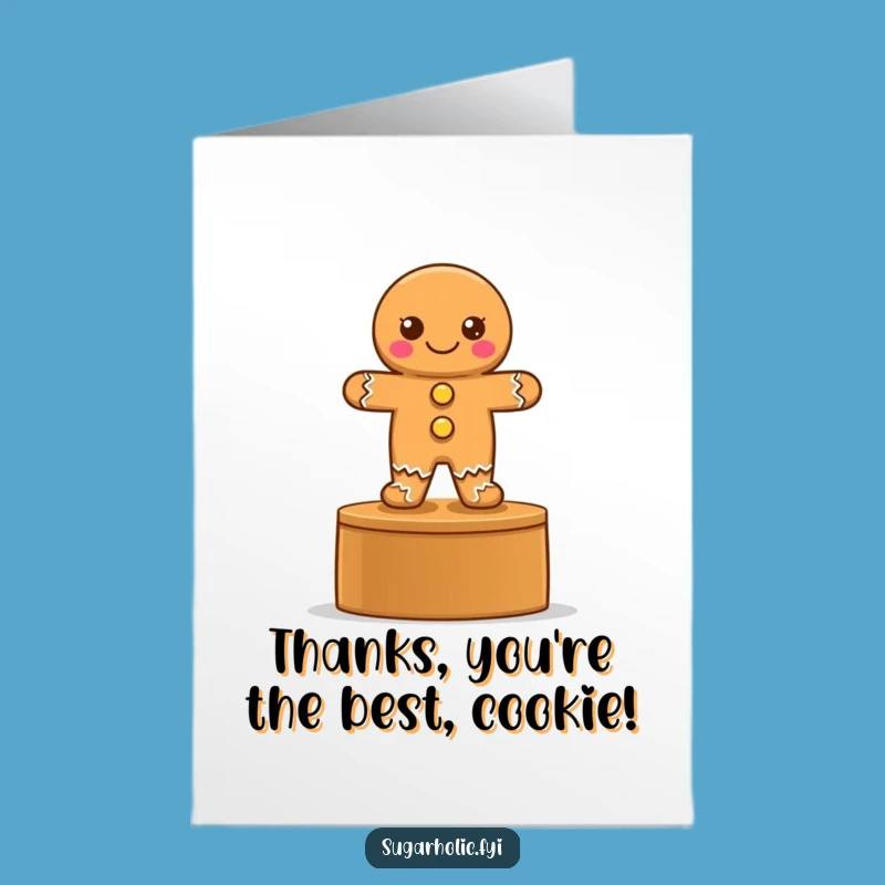 Free Printable Thank You Card: Gingerbread Champion, Grateful Downloadable Gift