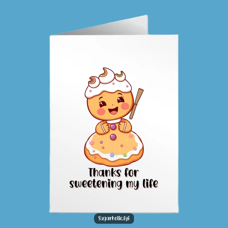 Free Printable Thank You Card: Gingerbread's Sweet Thanks - Downloadable
