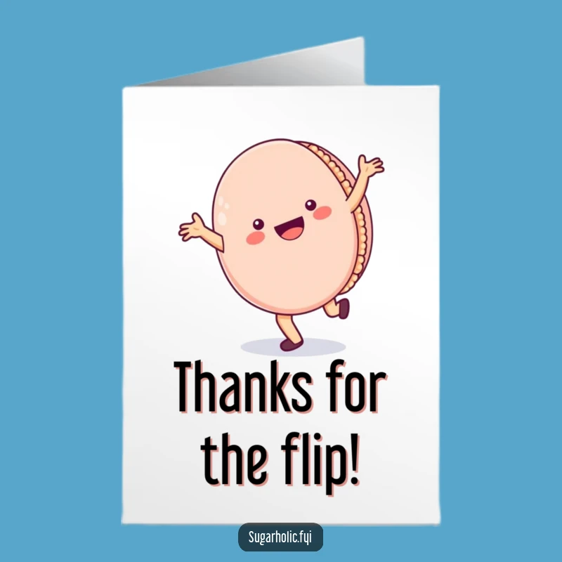 Free Printable Thank You Card: Macaron Cartwheeling Thanks Downloadable Gift