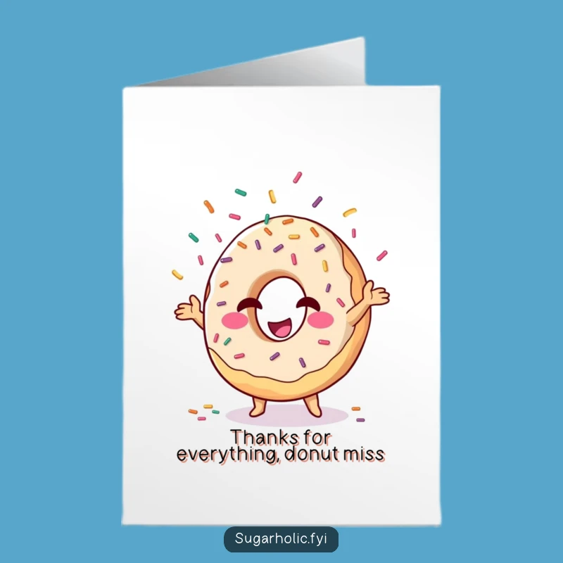 Free Printable Thank You Card: Donut Sprinkle Juggling Funny Gratitude