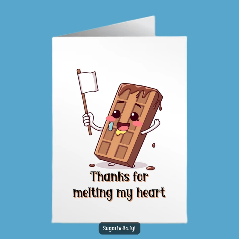 Free Printable Thank You Card: Melting Chocolate Flag Wave Downloadable Gift