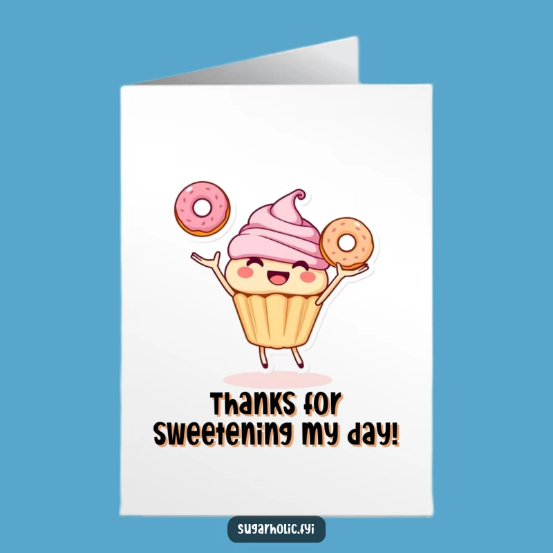 Free Printable Thank You Card: Juggling Cupcake Thanks - Fun DIY Gift