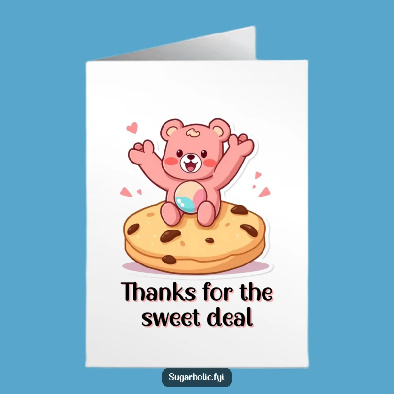 Free Printable Thank You Card: Gummy Bear Cookie Jump Downloadable Gift