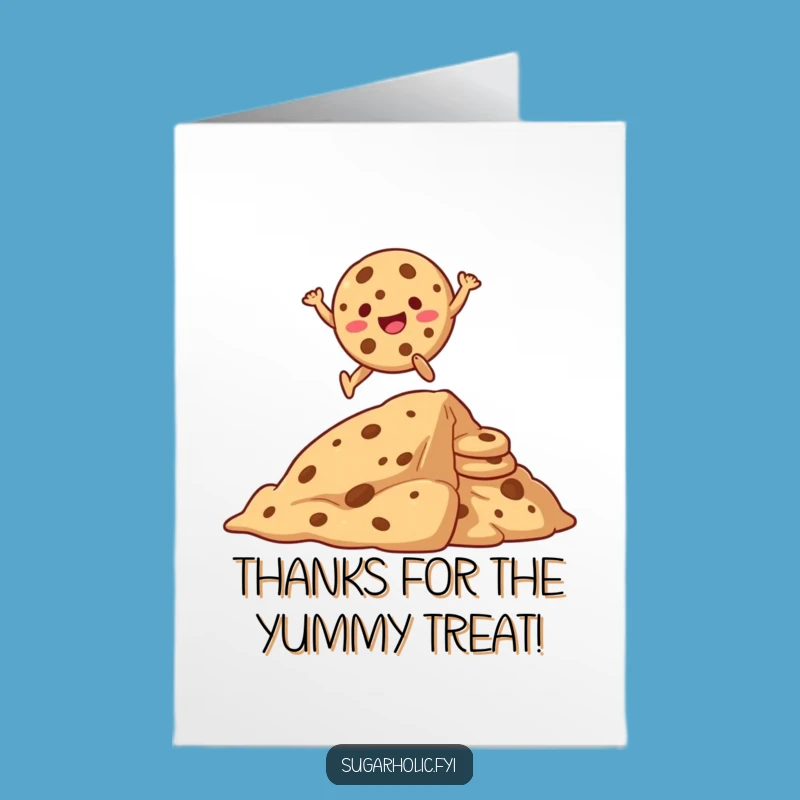 Free Printable Thank You Card: Giggling Cookie Thanks - Funny Downloadable Gift