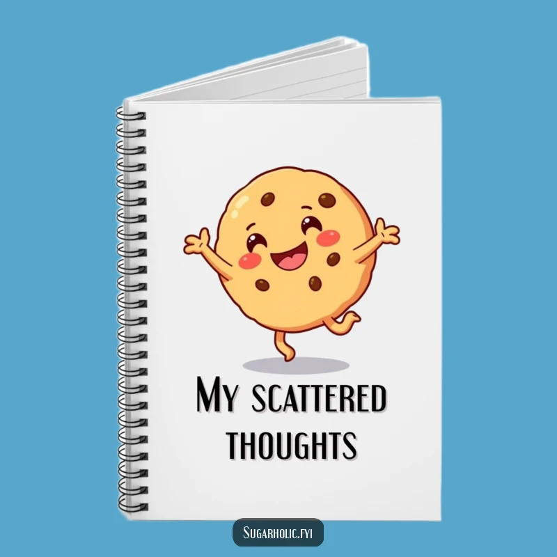 Funny Cookie Cartwheel Notebook - Cute Smiling Character Journal