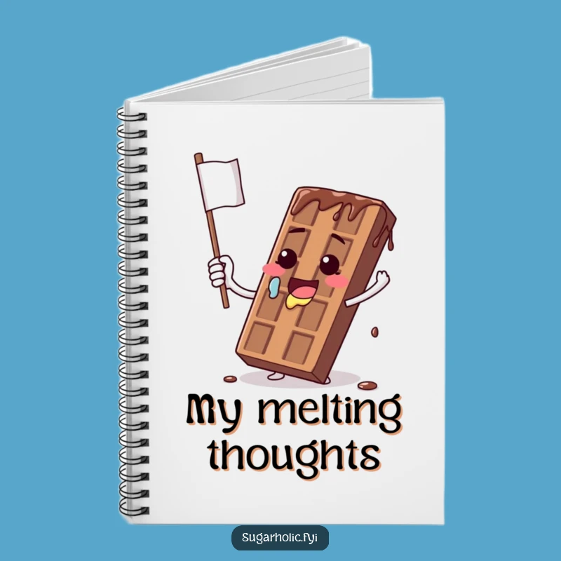 Funny Melting Chocolate Bar Flag Notebook - Comedic Journal Funny Gift