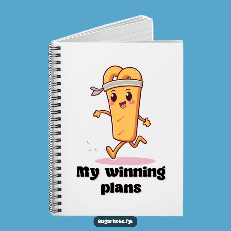 Funny Pretzel Race Notebook - Determined Runner Journal, Gift Idea
