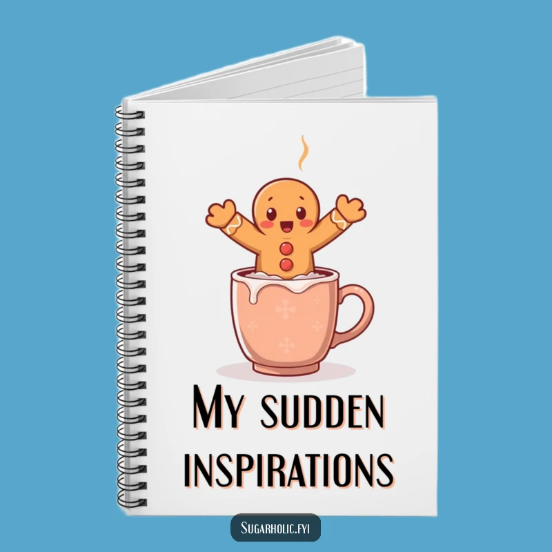 Funny Surprised Gingerbread Man Cocoa Leap Notebook - Festive Journal Funny Gift