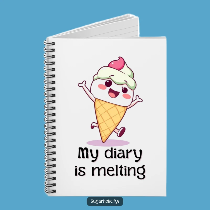 Funny Ice Cream Cone Cartwheel Notebook - Jot Down Your Sweetest Ideas!