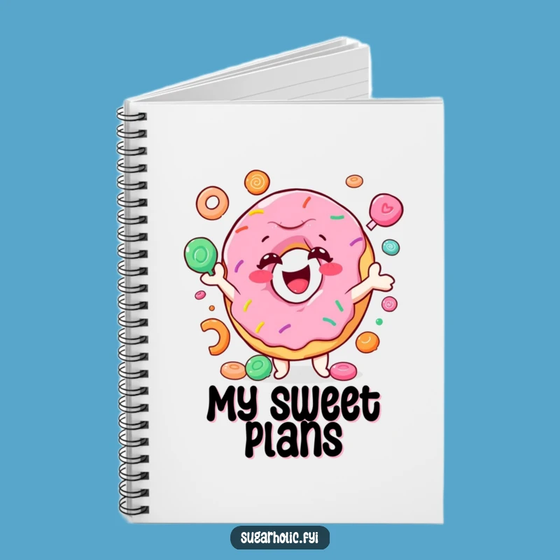 Funny Donut Juggling Candy Notebook - Hilarious Journal for Sweet Ideas & Doodles