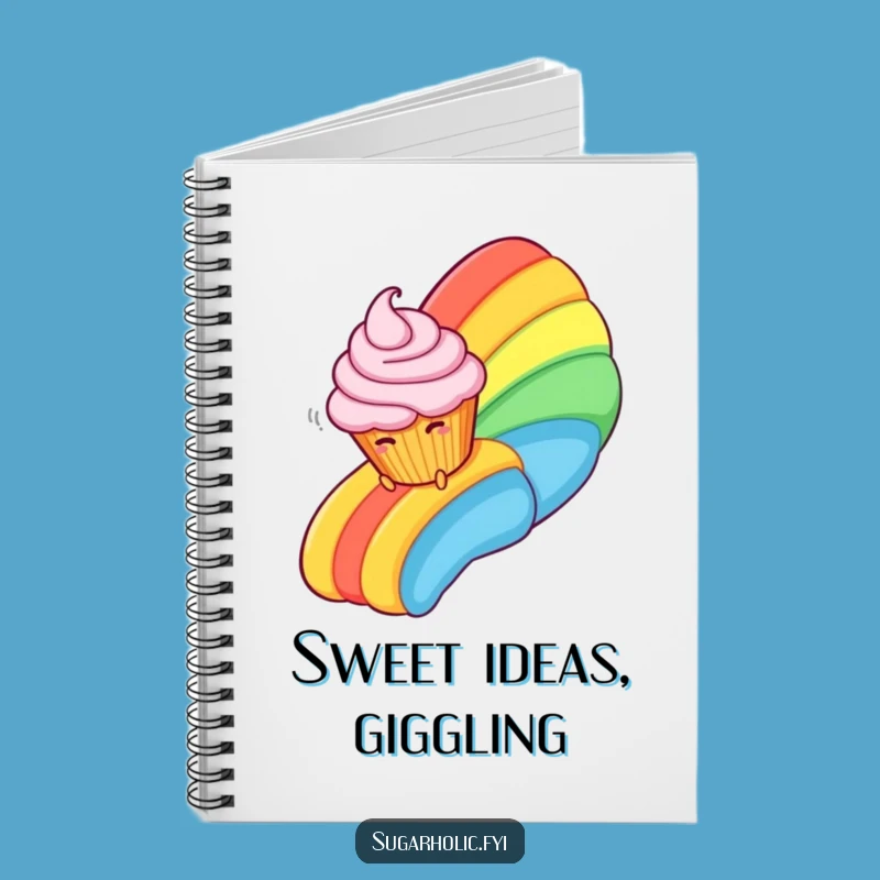 Funny Cupcake Rainbow Notebook: Jot Down Sweet Ideas with this Sliding Character, Great Funny Gift