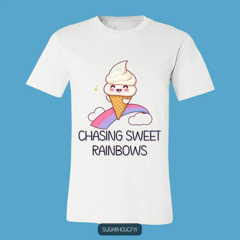 Funny Ice Cream Rainbow Slide T-Shirt - Gleeful Character Tee