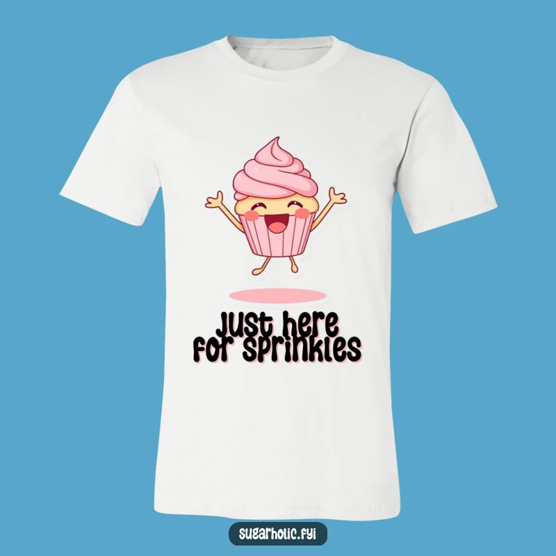 Funny Cupcake Bouncing Tee: Hilarious Excited Character Shirt, Perfect Gift