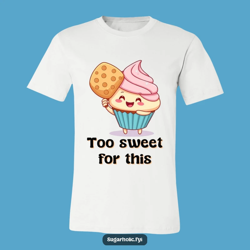 Funny Cupcake Fanning Wafer T-Shirt - Hilarious Summer Heat Relief Tee
