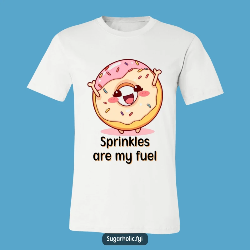 Funny Donut Bounce T-Shirt: Enthusiastic Sprinkles Character Tee, Ideal Funny Gift