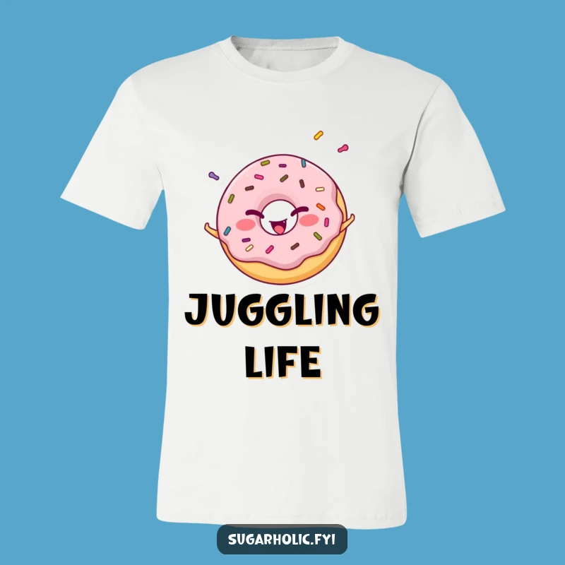 Funny Donut Juggling T-Shirt - Cheerful & Playful Gift