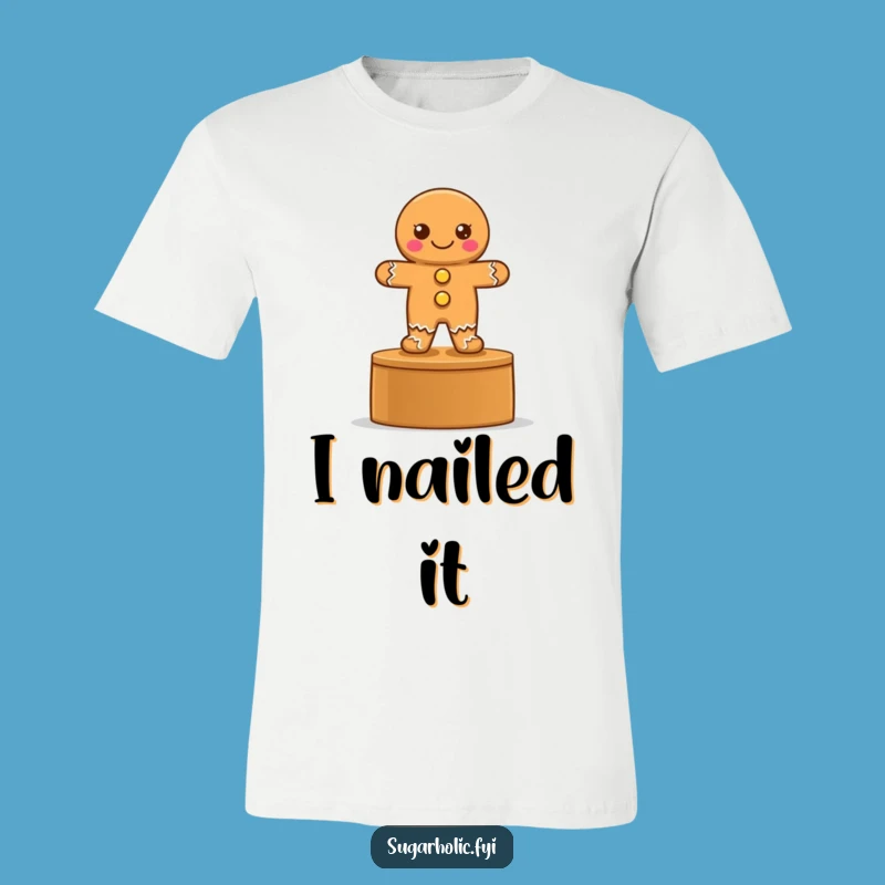 Funny Gingerbread Podium T-Shirt - Proud Cookie Character Tee, Great Gift