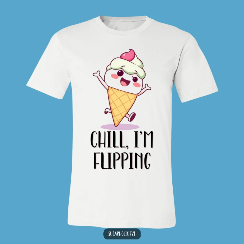 Funny Ice Cream Cone Cartwheel T-Shirt - Cool & Comical Apparel