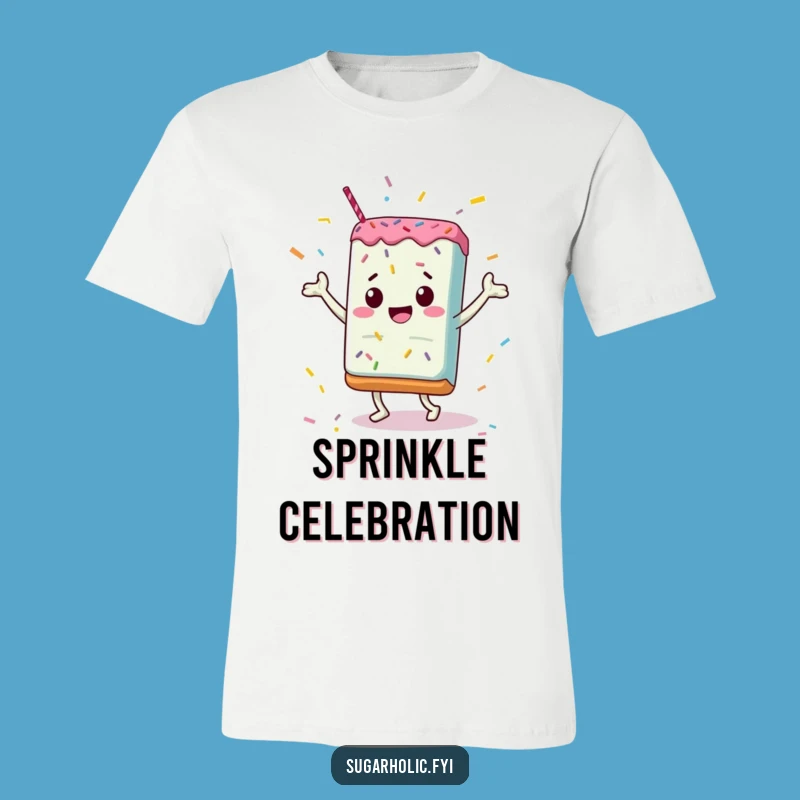 Funny Candy Bar T-Shirt: Sprinkle Celebration Dance - Hilarious Sweet Tee!