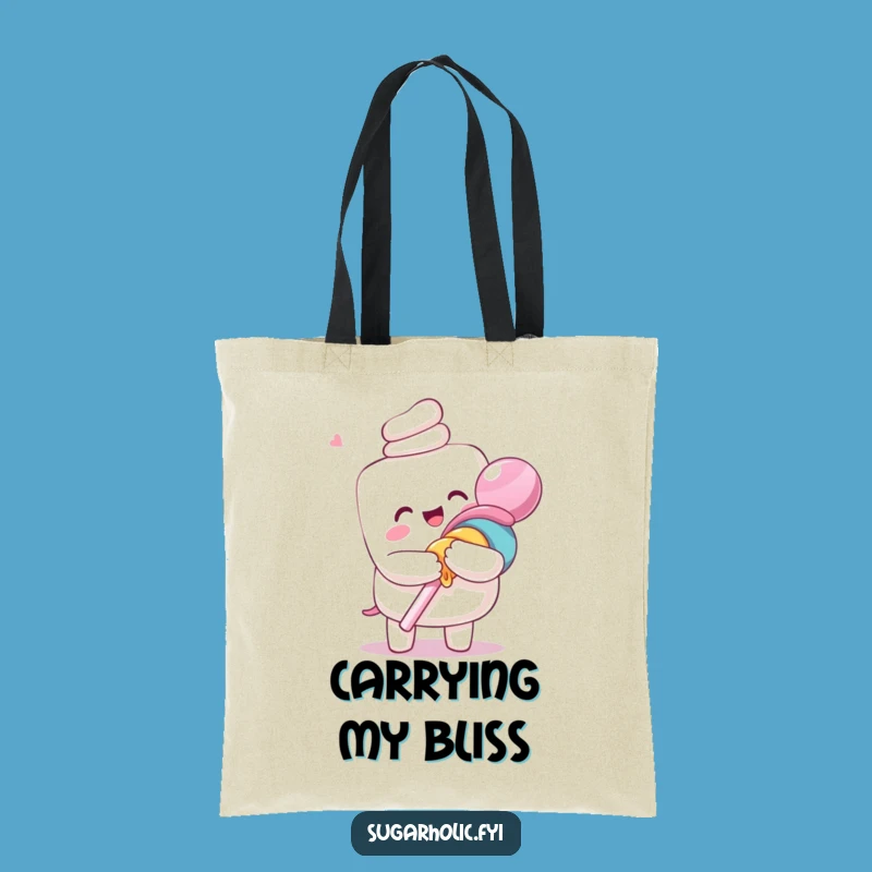 Funny Marshmallow Lollipop Hug Tote Bag: Carry Your Sweetness in Style