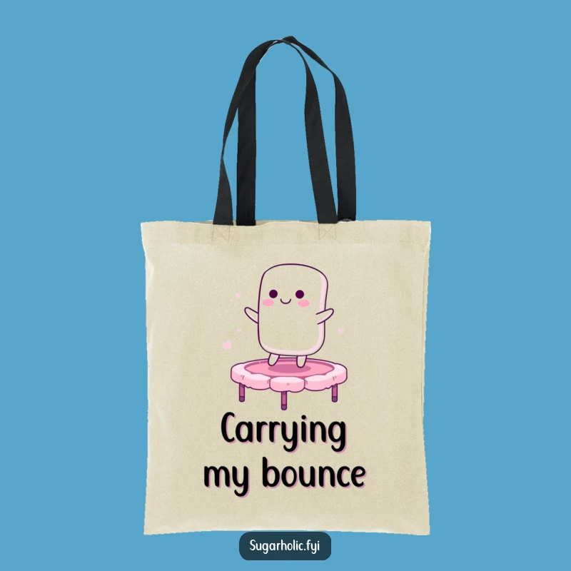Funny Marshmallow Trampoline Tote Bag - Carry Your Fun & Essentials