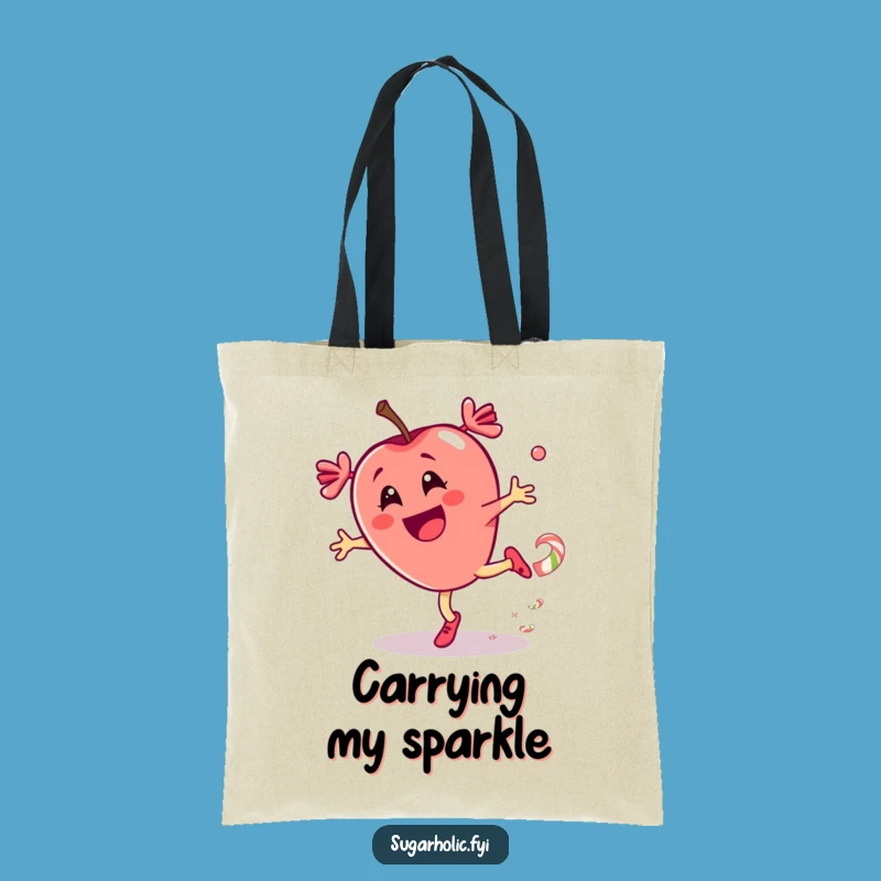 Funny Candy Apple Cartwheel Tote Bag: Sweet Spin Accessory, Perfect Funny Gift!