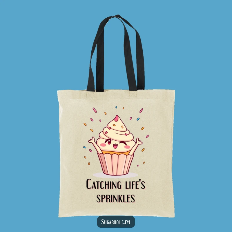 Funny Winking Cupcake Tote: Carry Sweetness, Perfect Funny Gift!