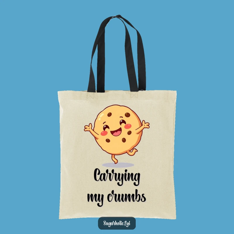 Funny Cookie Cartwheel Tote Bag - Durable Smiling Character Bag