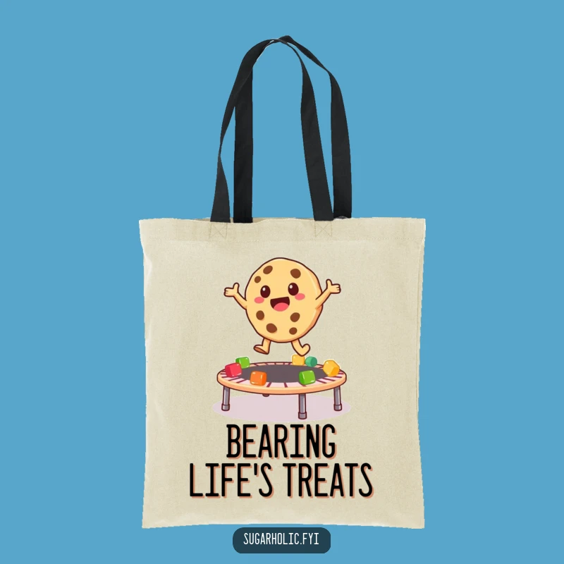Funny Cookie Trampoline Tote Bag: Carry Fun with this Bouncing Character, Your Funny Gift