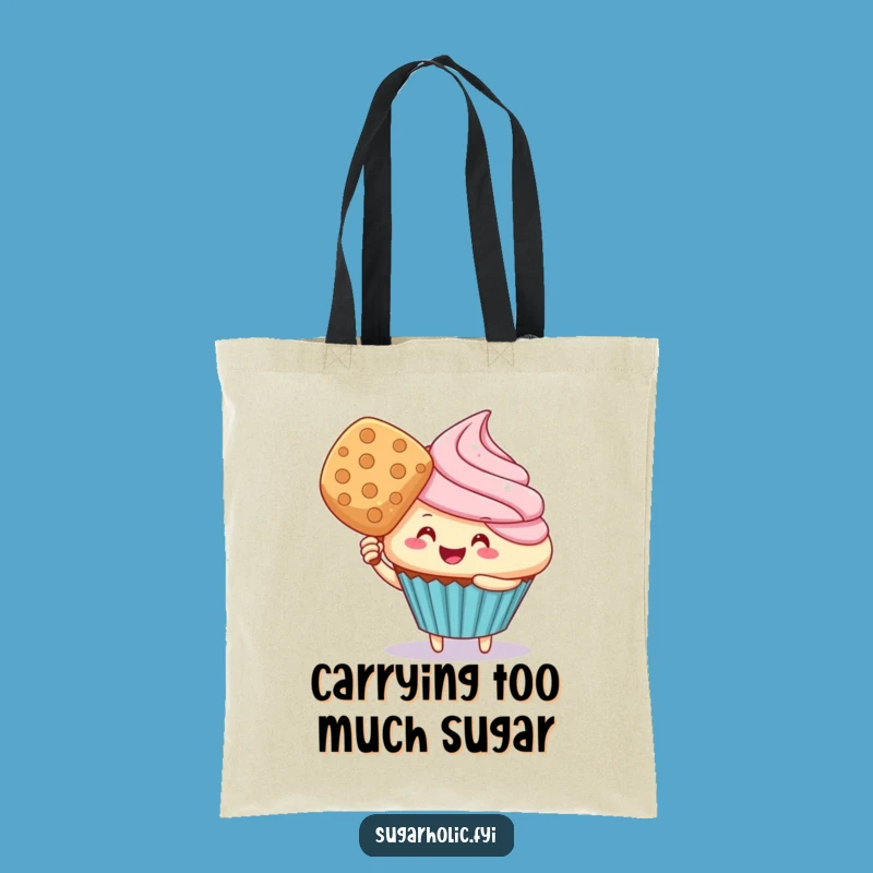 Funny Cupcake Fanning Wafer Tote Bag - Hilarious Accessory for Sweet People