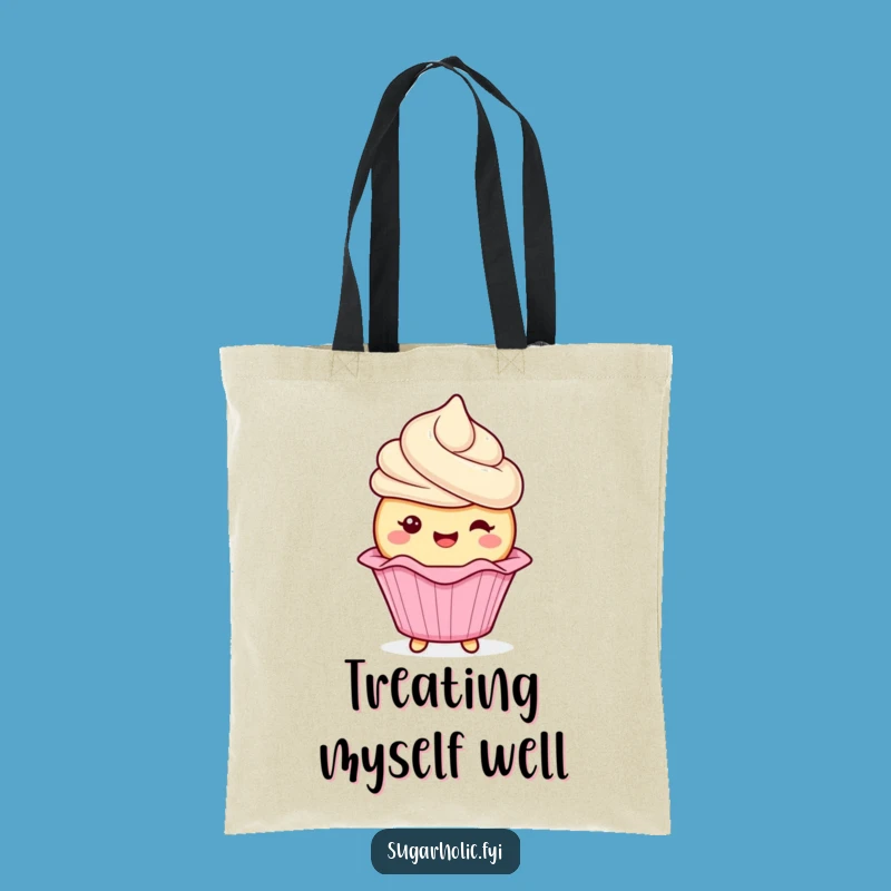 Funny Cupcake Wrapper Tote Bag: Frosting Character Carry-All, Perfect Funny Gift