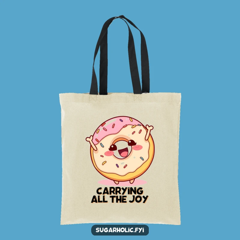 Funny Donut Bounce Tote Bag: Stylish Sprinkles Character Carry-All, Perfect Funny Gift